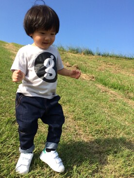 「GOODENOUGH（グッドイナフ）のアイテム」を使った、kaedeboyさん（キッズ・90cm）の秋コーディネート