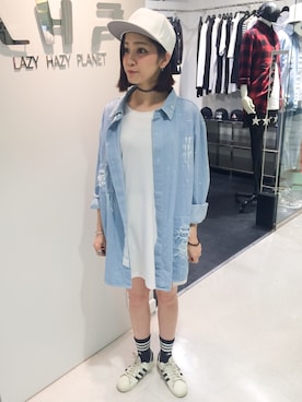 「L.H.P（エルエイチピー）のアイテム（タンクトップ）」を使った、Hikaru Shimizuさん（レディース・165cm）の春コーディネート