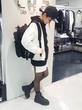 「soe（ソーイ）のアイテム（ジャケット/アウター）」を使った、Hikaru Shimizuさん（レディース・165cm）の秋コーディネート