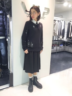 「L.H.P（エルエイチピー）のアイテム（ニット/セーター）」を使った、Hikaru Shimizuさん（レディース・165cm）の冬コーディネート
