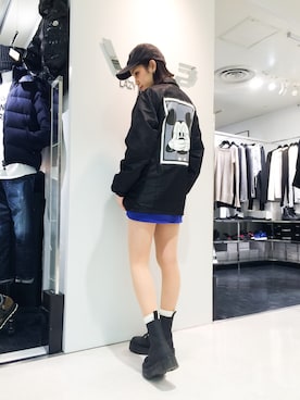 「L.H.P（エルエイチピー）のアイテム（ブルゾン）」を使った、Hikaru Shimizuさん（レディース・165cm）の冬コーディネート