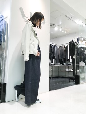 「DANKE SCHON（ダンケシェーン）のアイテム（ライダースジャケット）」を使った、Hikaru Shimizuさん（レディース・165cm）の冬コーディネート