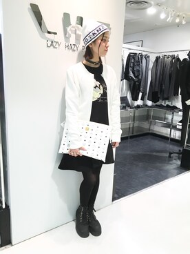 「L.H.P（エルエイチピー）のアイテム（ブルゾン）」を使った、Hikaru Shimizuさん（レディース・165cm）の冬コーディネート