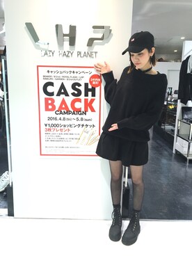 「L.H.P（エルエイチピー）のアイテム（ニット/セーター）」を使った、Hikaru Shimizuさん（レディース・165cm）の春コーディネート