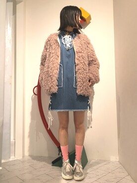 「Chica（チカ）のアイテム（ジャケット/アウター）」を使った、Hikaru Shimizuさん（レディース・165cm）の秋コーディネート