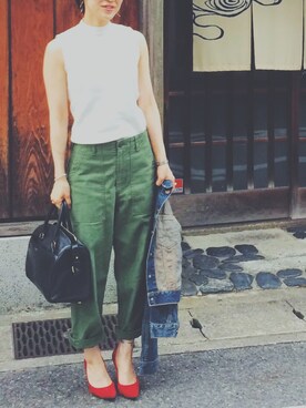 「THE SHINZONE（ザ　シンゾーン）のアイテム（デニムジャケット）」を使った、misakiさん（レディース・159cm）の夏コーディネート