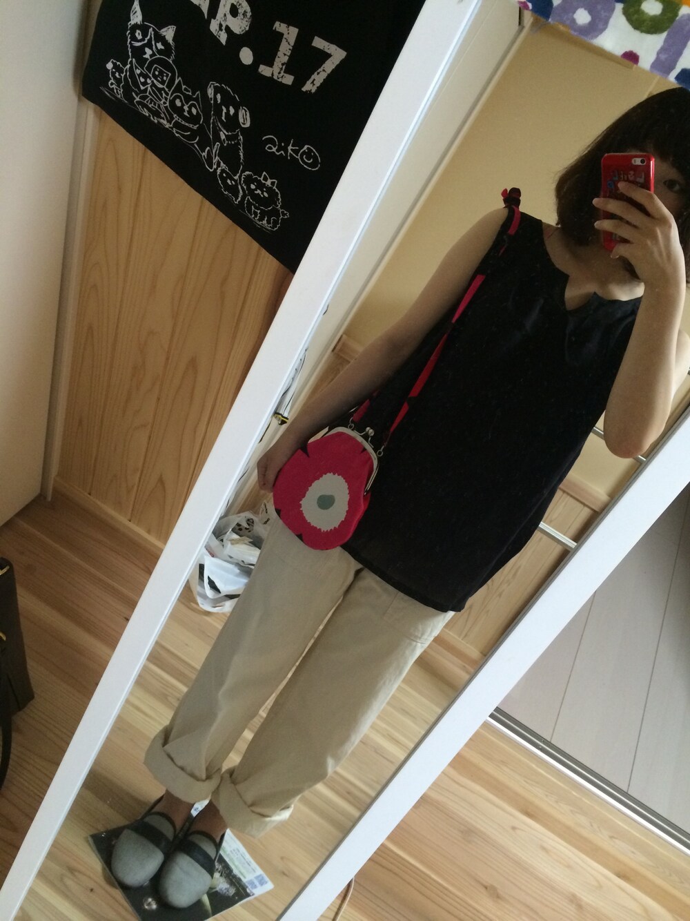 「Danton」｜「DANTONのワークパンツ（その他パンツ、ホワイト系）」を使った、ぶーさん（レディース・148cm）の夏コーディネートの1枚目の写真