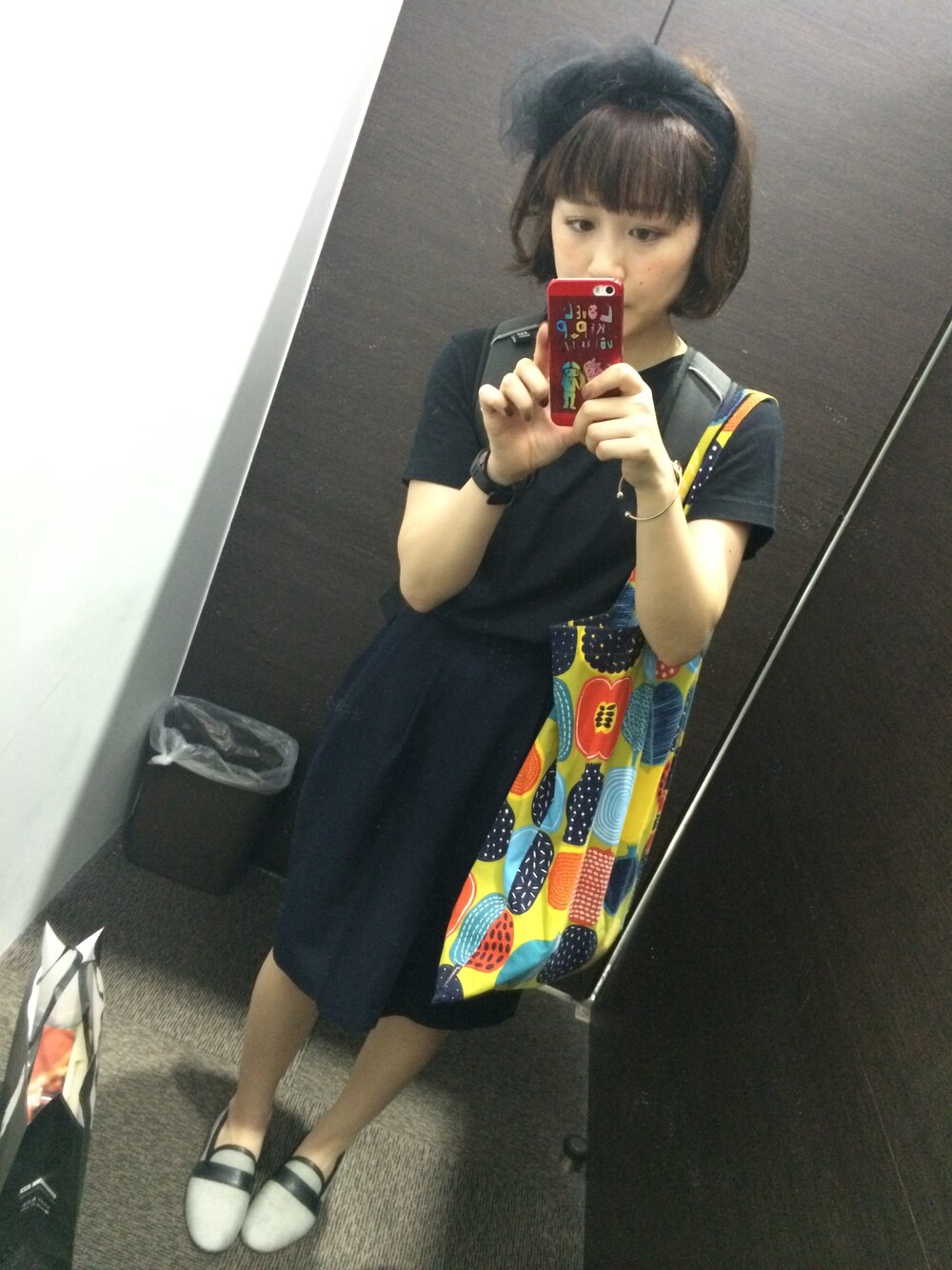 「ヘアバンド、黒、MUJI、marimekko、repetto、SALEで買いました、MUJI Labo」｜「Repettoのアイテム（その他シューズ、グレー系）」を使った、ぶーさん（レディース・148cm）の夏コーディネートの1枚目の写真
