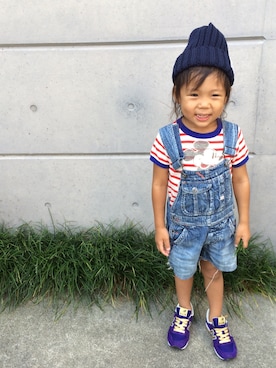 「TODAYFUL（トゥデイフル）のアイテム（帽子）」を使った、LittlePanteaさん（キッズ・110cm）の秋コーディネート