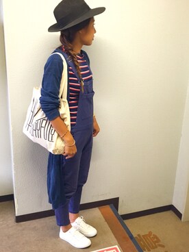 「RCWB（アールシーダブリュービー）のアイテム（オールインワン・サロペット）」を使った、LittlePanteaさん（レディース・158cm）の秋コーディネート