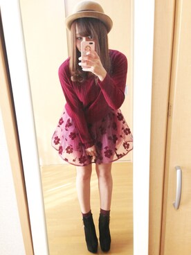 「オーガンジー」｜「アイテム（ブーティ）」を使った、ゆんさん（レディース・153cm）の秋コーディネート