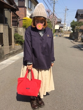 「AS KNOW AS plus（アズノゥアズプラス）のアイテム」を使った、こっちさん（レディース・155cm）の春コーディネート
