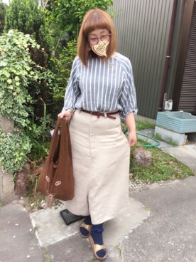 「Vlas Blomme（ヴラスブラム）のアイテム（パンツ）」を使った、こっちさん（レディース・155cm）の春コーディネート