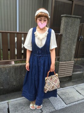 「rosa mosa（ロサモサ）のアイテム」を使った、こっちさん（レディース・155cm）の夏コーディネート