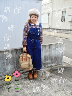 「動物モチーフ」｜「アイテム（オールインワン・サロペット）」を使った、こっちさん（レディース・155cm）の冬コーディネート