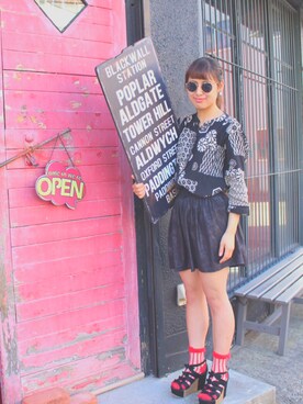 「CLOSE-UP（クローズアップ）のアイテム（スカート）」を使った、n さん（レディース・161cm）の夏コーディネート