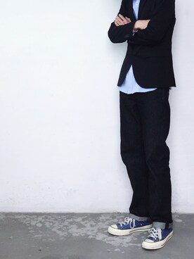 「H&M（エイチ・アンド・エム）のアイテム（テーラードジャケット）」を使った、Joke_zjさん（メンズ・176cm）の春コーディネート