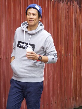 「アイテム（パーカー）」を使った、ZAKIsan🌏さん（メンズ・181cm）の秋コーディネート