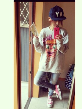 「JOYRICH」｜「アイテム（スウェット）」を使った、824さん（レディース・158cm）の春コーディネート