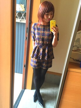 「アイテム（つなぎ/オールインワン、オレンジ系）」を使った、824さん（レディース・158cm）の春コーディネート
