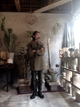 「ONCE UPON A TIME（ワンス　アポン　ア　タイム）のアイテム（ジャケット/アウター）」を使った、青山圭佑さん（メンズ・170cm）の春コーディネート