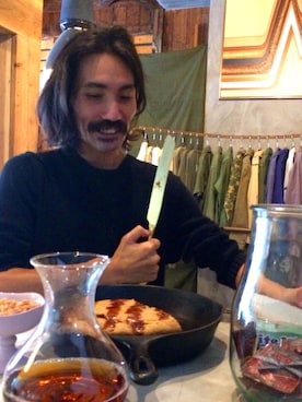 「ONCE UPON A TIME（ワンス　アポン　ア　タイム）のアイテム」を使った、青山圭佑さん（メンズ・170cm）の秋コーディネート