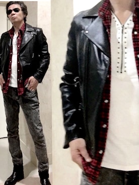 「SHELLAC（シェラック）のアイテム（トップス）」を使った、satoshi310456🎩さん（メンズ・169cm）の秋コーディネート