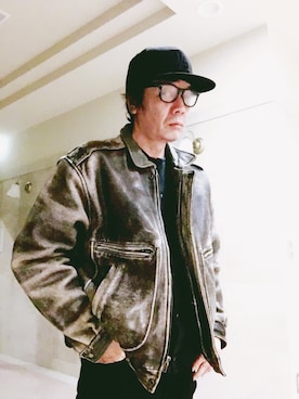 「フリンジバッグ」｜「アイテム（ブルゾン）」を使った、satoshi310456🎩さん（メンズ・169cm）の冬コーディネート