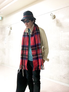 「タータンチェック」｜satoshi310456🎩さん（メンズ・169cm）の冬コーディネート