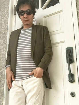 「theory（セオリー）のアイテム（テーラードジャケット）」を使った、satoshi310456🎩さん（メンズ・169cm）の夏コーディネート