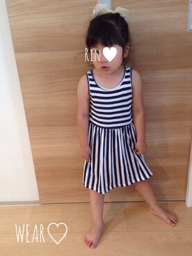「fafa（フェフェ）のアイテム（ヘアアクセサリー）」を使った、Rin♡さん（キッズ・100cm）の夏コーディネート