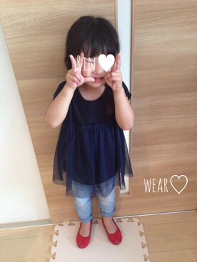 「ドラフトGAP」｜「アイテム（バレエシューズ）」を使った、Rin♡さん（キッズ・100cm）の夏コーディネート