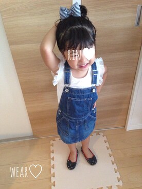 「ドラフトGAP」｜「アイテム（バレエシューズ）」を使った、Rin♡さん（キッズ・100cm）の夏コーディネート