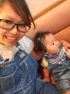 「お揃いコーデ」｜「アイテム（サロペット/オーバーオール）」を使った、AyamiyakEさん（レディース・160cm）の夏コーディネート