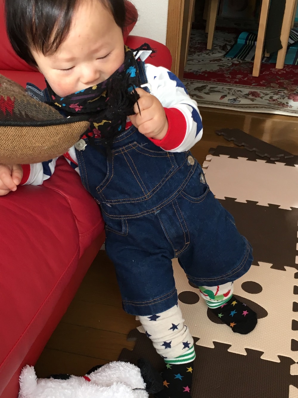 「アメカジ、赤ちゃん、ひよこクラブコーデコンテスト」｜「Levi'sのアイテム（サロペット/オーバーオール、その他）」を使った、AyamiyakEさん（レディース・160cm）の冬コーディネートの1枚目の写真
