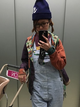 「STUDIO D'ARTISAN（ステュディオ・ダ・ルチザン）のアイテム（帽子）」を使った、AyamiyakEさん（レディース・160cm）の冬コーディネート