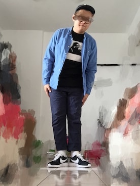 「ESPRIT（エスプリ）のアイテム（トップス）」を使った、Joon Ngさん（メンズ・170cm）の秋コーディネート
