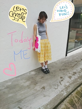 「ひざ丈スカート」｜「アイテム（その他）」を使った、fifi🌠フィフィ💖さん（レディース・160cm）の秋コーディネート
