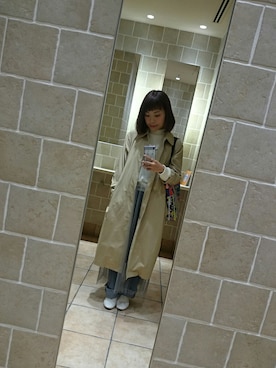 「A part by（アパートバイ）のアイテム（ステンカラーコート）」を使った、fifi🌠フィフィ💖さん（レディース・160cm）の春コーディネート