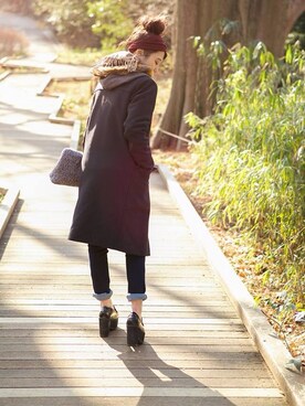 「＃デニム」｜「アイテム（ノーカラージャケット）」を使った、NOZOMI TAZAKIさん（レディース・156cm）の春コーディネート
