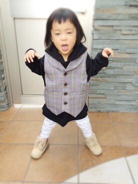 「L.D.S.（エルディーエス）のアイテム（バッグ）」を使った、歌助さん（キッズ・90cm）の夏コーディネート