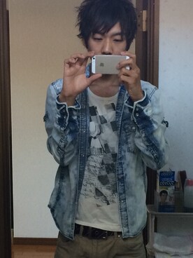 「Buffalo Bobs（バッファローボブズ）のアイテム（デニムジャケット）」を使った、YUUKIさん（メンズ・180cm）の春コーディネート