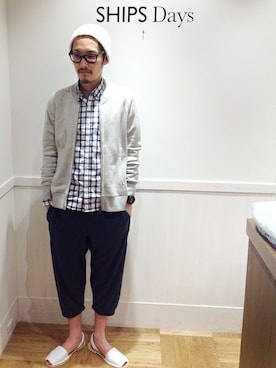 「SHIPS」｜大山さん（メンズ・170cm）の春コーディネート