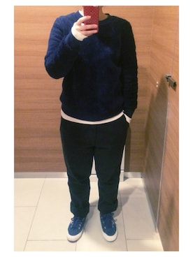 「SUPERGA（スペルガ）のアイテム（シューズ）」を使った、ぶーりんさん（レディース・155cm）の冬コーディネート
