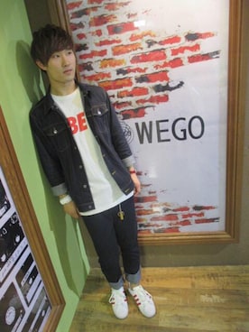 「OBEY」｜「アイテム（デニムジャケット）」を使った、yooheyさん（メンズ・175cm）の春コーディネート