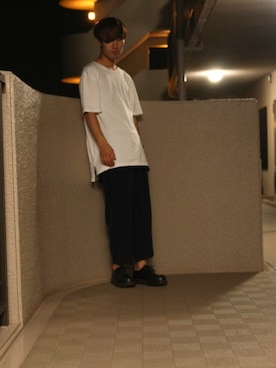「DISCOVERED（ディスカバード）のアイテム（スラックス）」を使った、yooheyさん（メンズ・175cm）の夏コーディネート