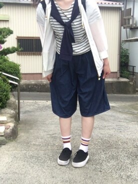 「プロデューサー巻き」｜「アイテム（ジャケット/アウター）」を使った、とっぽんさん（レディース・164cm）の春コーディネート