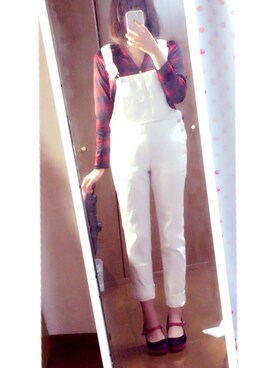 「アイテム（サロペット/オーバーオール）」を使った、ari②さん（レディース・154cm・10代）の秋コーディネート