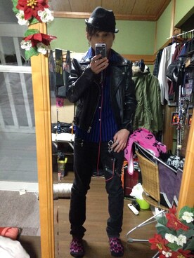 「BIGBLACKMARIA（ビックブラックマリア）のアイテム」を使った、晃大さん（メンズ・172cm）の冬コーディネート
