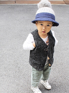 「アイテム（帽子）」を使った、31_yoさん（キッズ・100cm）の春コーディネート